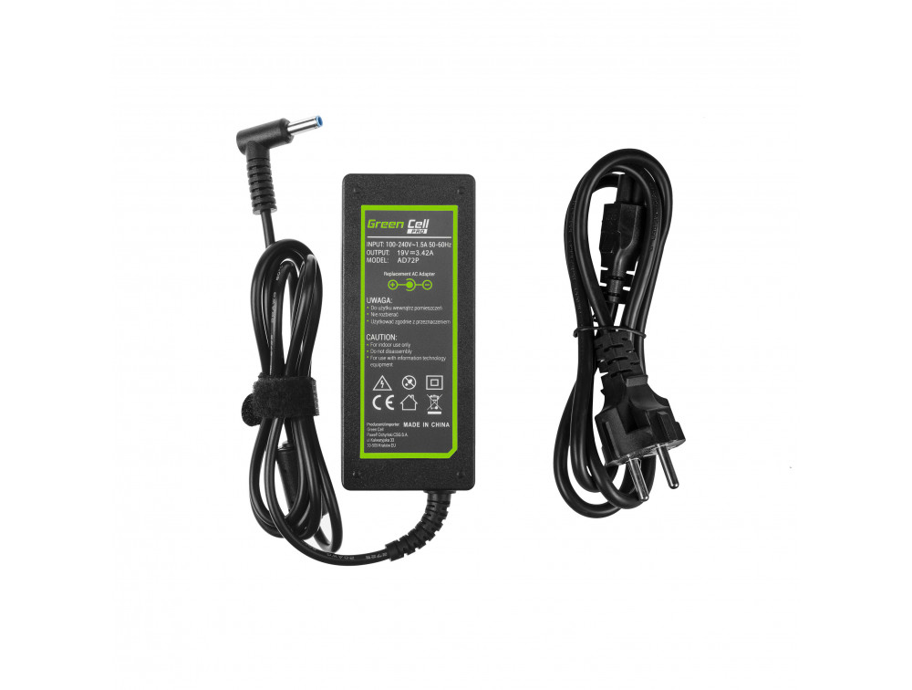Chargeur secteur Greencell AD72P pour portable 19V 3.42A 65W 4.5 x 3.0 mm