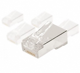 Connecteur RJ45 Blindé Cat.6A STP (avec Insert) (x10) + peigne multi & monobrin