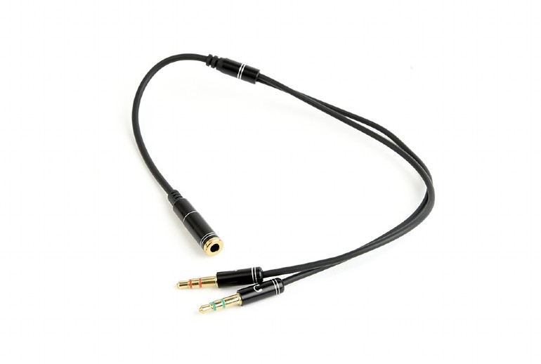 Repartiteur audio casquemicro Jack 3.5mm 1 Entrée F>2 Sorties Male (Micro+Son)