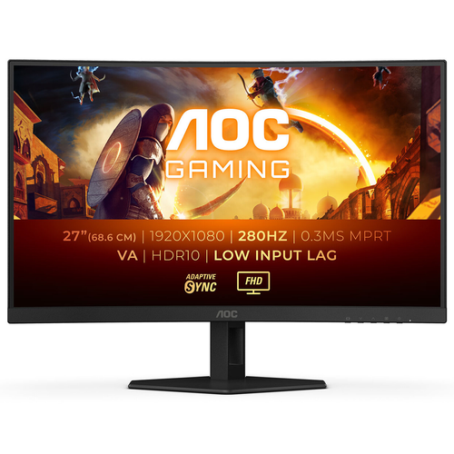 Moniteur 27" Incurvé AOC C27G4ZXE /FHD 280Hz Dalle VA 0.3Ms