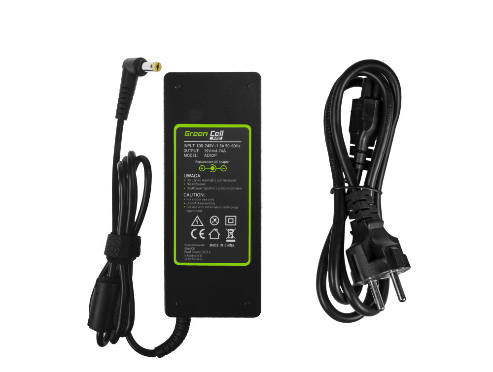 Chargeur secteur Greencell AD66P pour portable Acer 19V 2.37A 45Watts 5.5 x 1.7m