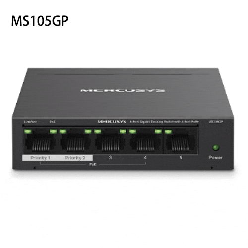 Switch 5 Ports Gigabit Mercusys MS105GP PoE (4 ports POE) Max 65W