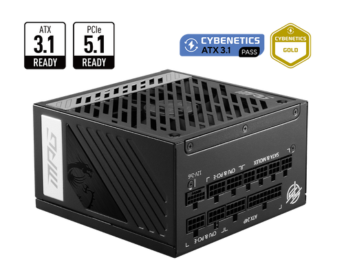 Alimentation modulaire 1000W MSI MPG A1000GS PCIE5 ATX 3.0 80+ Gold
