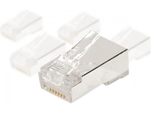 [920880] Connecteurs RJ45 Blindé Cat.6 STP (avec Insert) (x10) - multibrin- AWG 24-26