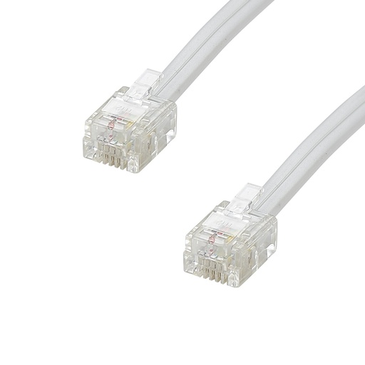 [150246] Câble RJ9 spiralé M/M 2M Blanc