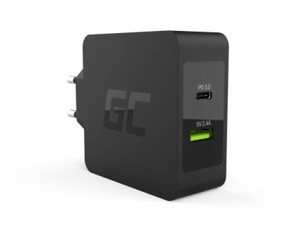 [CHAR10] Chargeur Secteur Universel Greencell USB Type C PD 45W avec câble USB-C inclus