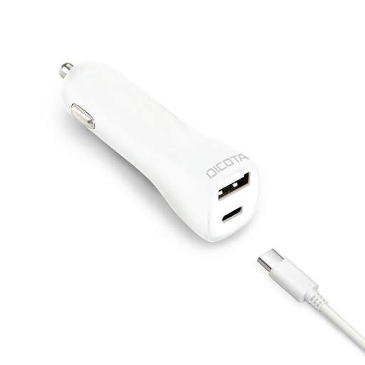 [D31469] Chargeur allume cigare Dicota  1 Port USB + 1 Port Type C 45W Dicota + 7 embouts