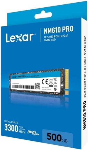 [LNM610P001T-RNNNG] SSD 1To M.2 (2280) Nvme 3.0 Lexar Nm610 Pro