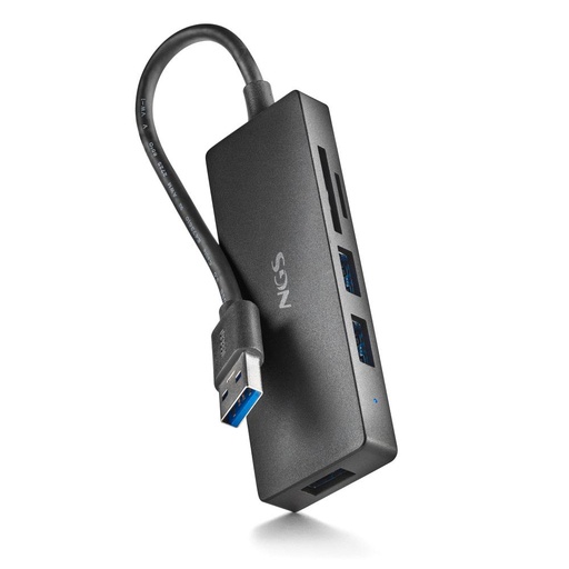[IHUBREADER] Hub USB 3.0 3 Ports USB 3.0 + lecteur de carte NGS iHub Reader