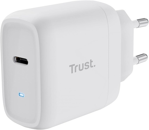[25140] Chargeur secteur USB Type C + 1 câble USB-C > USB-C 2M 100W PD Trust Blanc