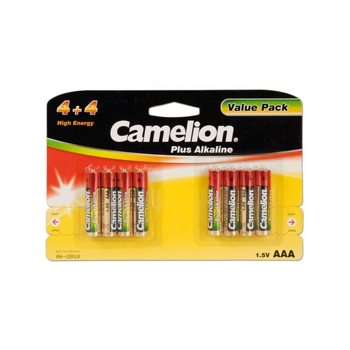 [LR03APB/8BW] Piles Panasonic Value Pack Alcalines AAA/LR3 1.5V Lot de 8