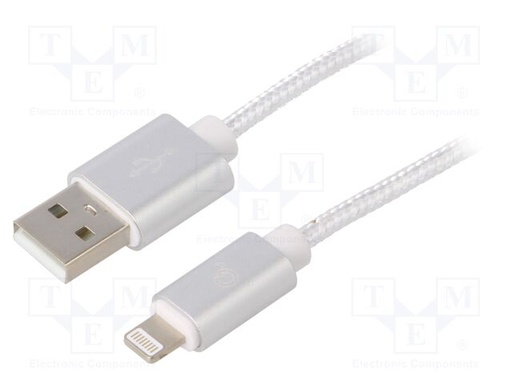 [362723] Câble USB 2.0 A vers Lightning Cablexpert M/M 1.8M (Argenté)